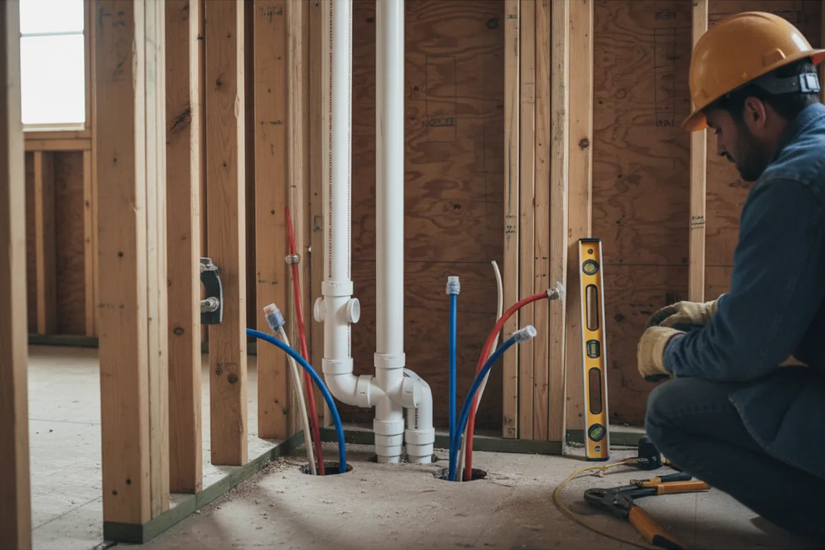 Drain and supply rough-in during Drain Cleaning in Elsie